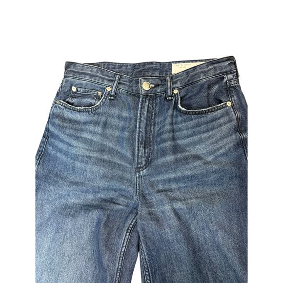 rag & bone Logan High-Rise Wide-Leg Jeans Medium Wash Women's 27 - Picture 3 of 10